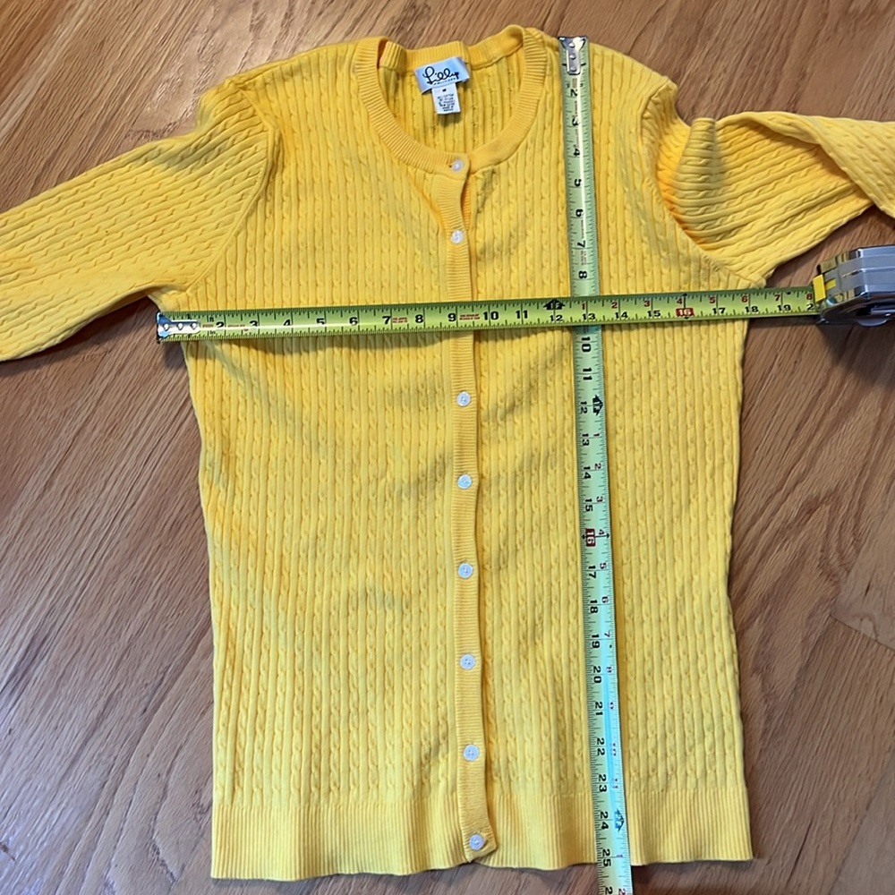 Lilly Pulitzer vintage white label cardigan size M yellow - Picture 3 of 6